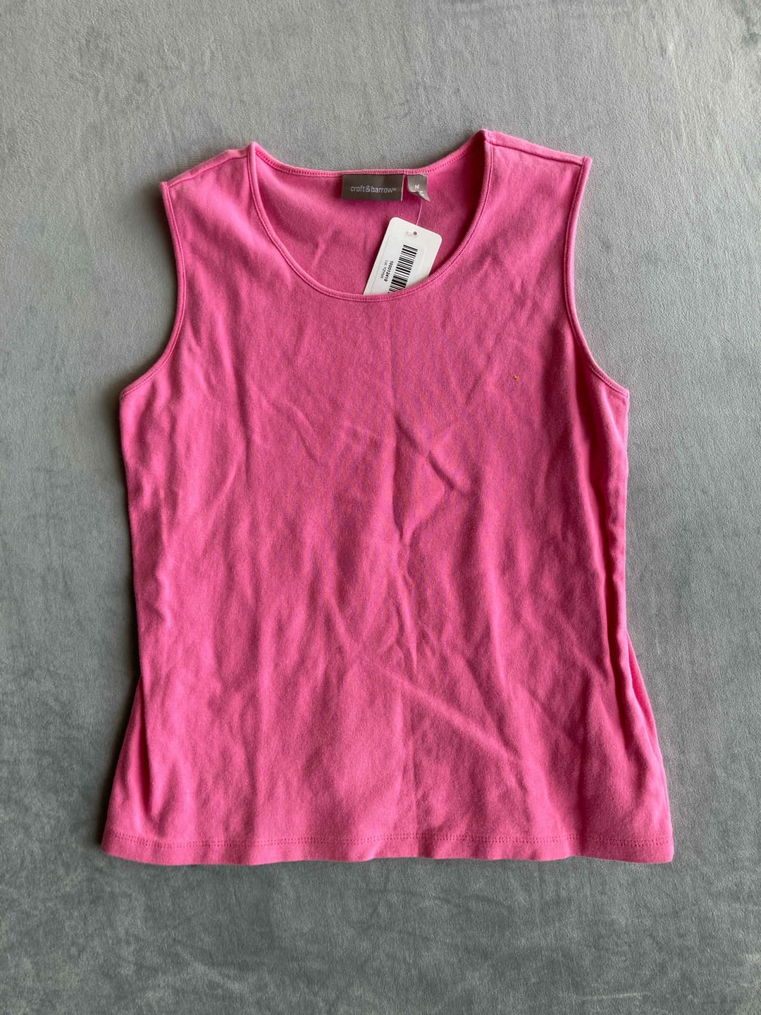 croft&barrow Pink Cotton Tank Top Medium - view 1