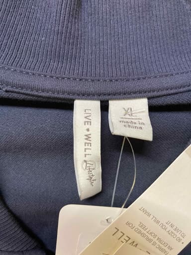 Live Well Navy Cotton Blend Zip-Up Jacket Medium