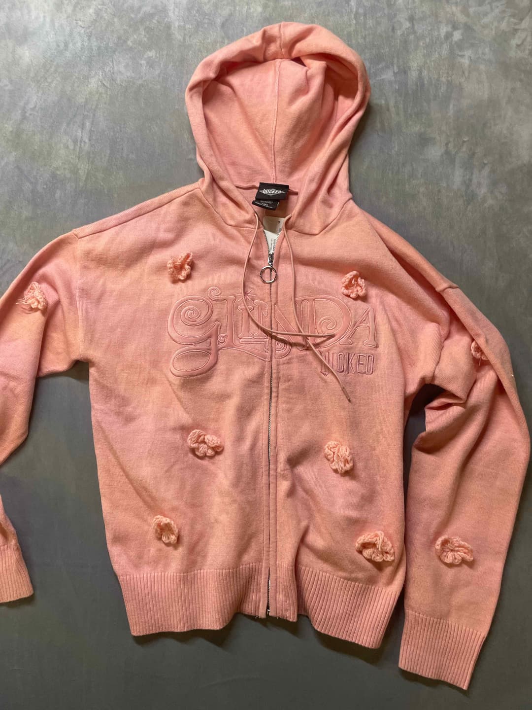 BoxLunch Pink Viscose Blend Zip-Up Hoodie Medium - view 1
