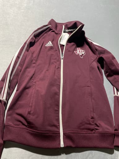 adidas Maroon Polyester Track Jacket Size S
