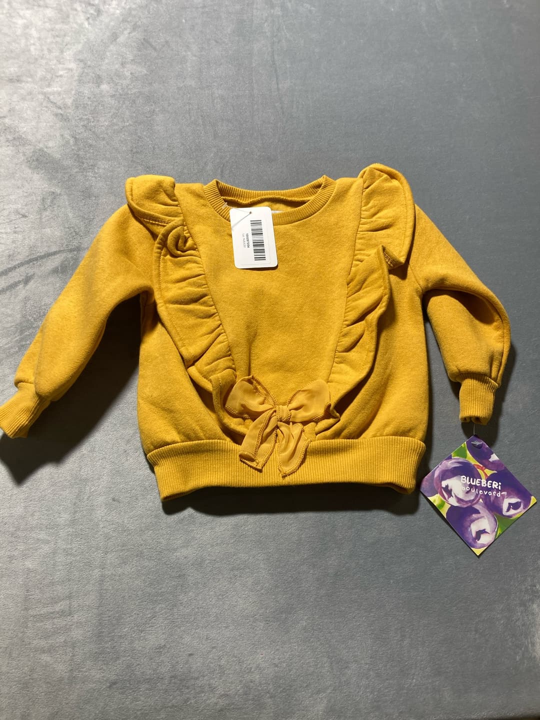 Blueberi Boulevard Mustard Yellow Ruffle Sweatshirt Size 2T - view 1